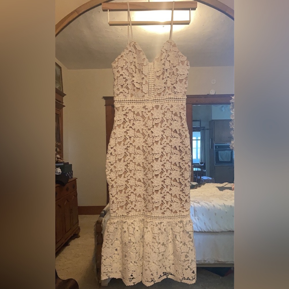 gorgeous white fate mermaid lace eyelet dress